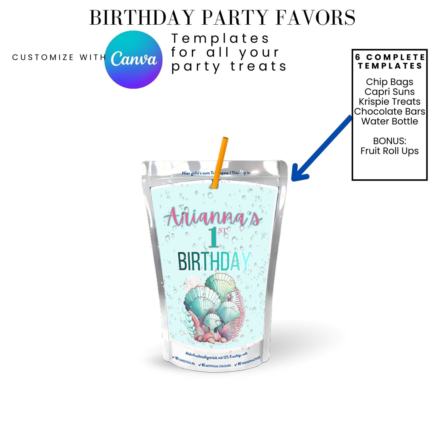 Under The Sea Party Favor Templates Bundle