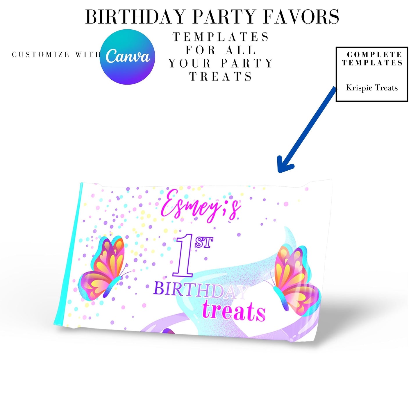 Butterfly Birthday Party Favor Templates Bundle